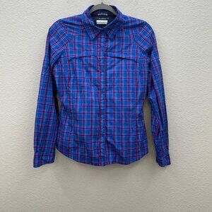 Columbia Silver Ridge Plaid Vented Omni Shade Long Sleeve Shirt Womens sz Medium